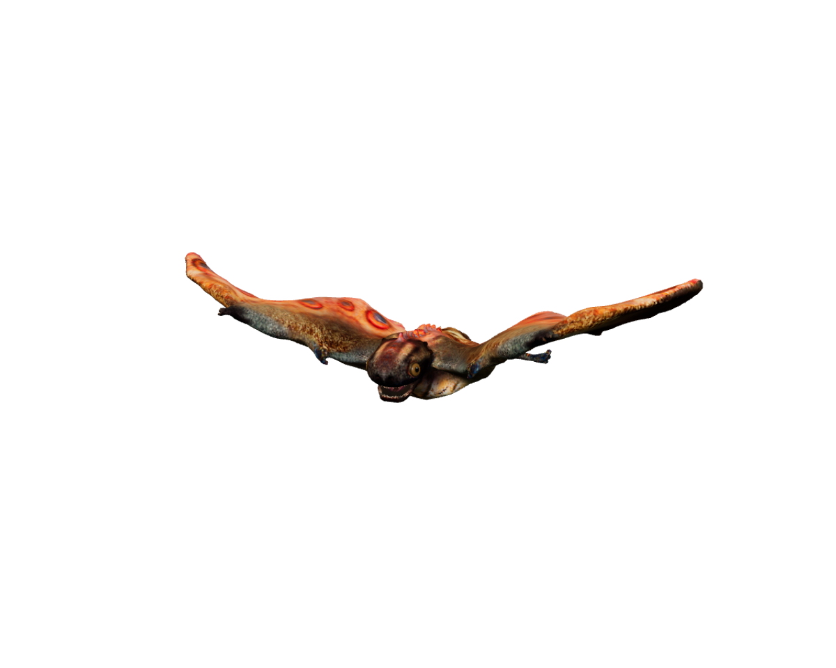 Still model of Anurognathus on a transparent background