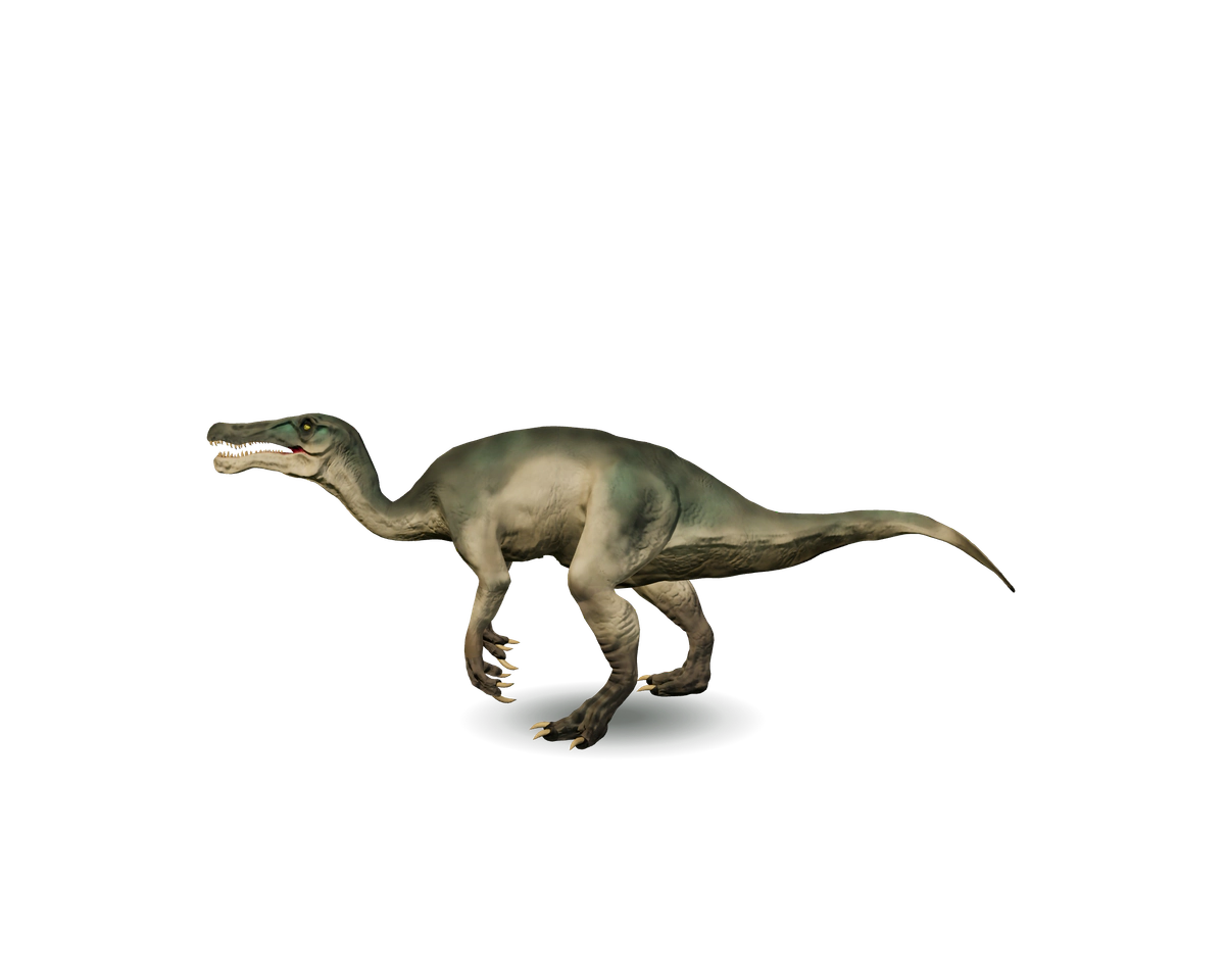 Still model of Baryonyx on a transparent background