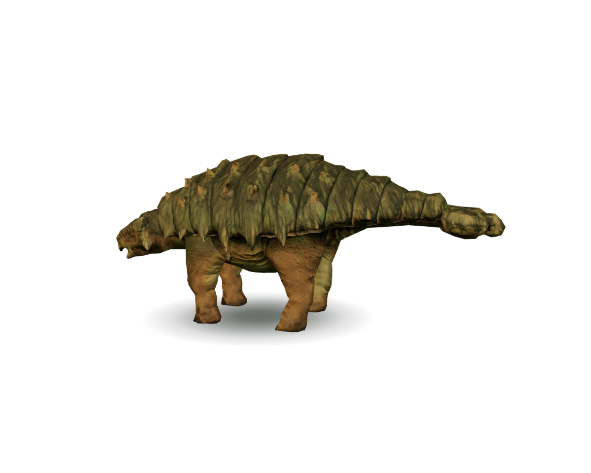 Still model of Ankylosaurus on a transparent background